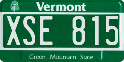 VT license plate XSE815