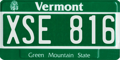 VT license plate XSE816