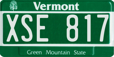 VT license plate XSE817