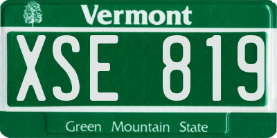 VT license plate XSE819