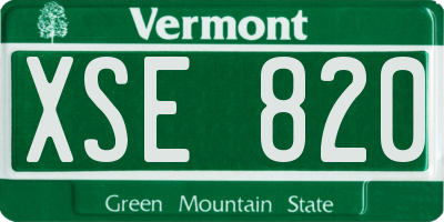 VT license plate XSE820