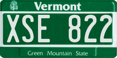 VT license plate XSE822