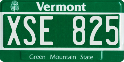 VT license plate XSE825
