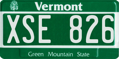 VT license plate XSE826