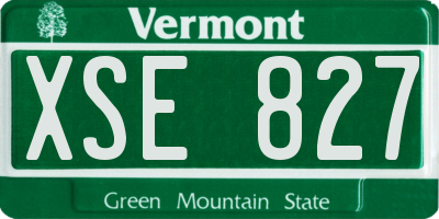 VT license plate XSE827