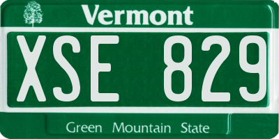 VT license plate XSE829