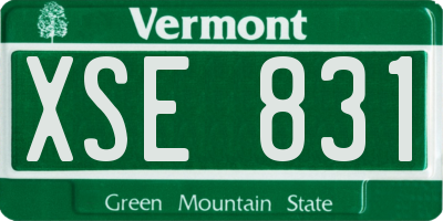 VT license plate XSE831