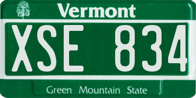 VT license plate XSE834