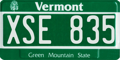 VT license plate XSE835