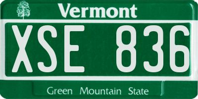 VT license plate XSE836
