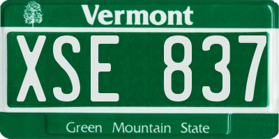 VT license plate XSE837