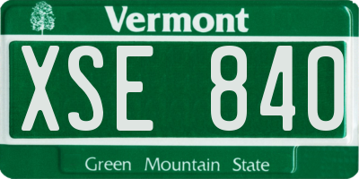 VT license plate XSE840