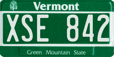 VT license plate XSE842