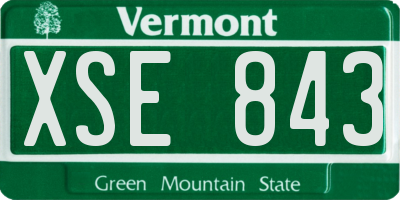 VT license plate XSE843
