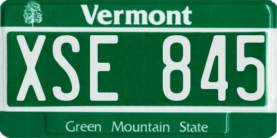 VT license plate XSE845