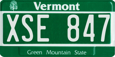 VT license plate XSE847
