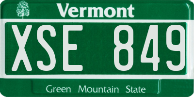 VT license plate XSE849