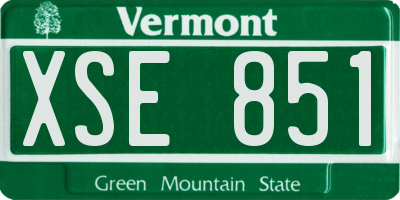 VT license plate XSE851