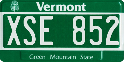 VT license plate XSE852