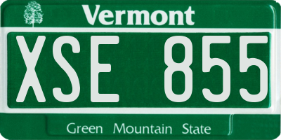 VT license plate XSE855