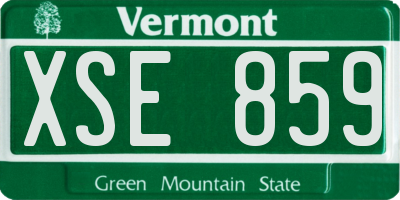 VT license plate XSE859