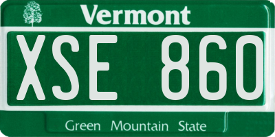 VT license plate XSE860