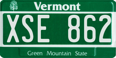 VT license plate XSE862