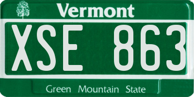 VT license plate XSE863