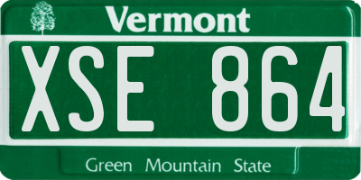 VT license plate XSE864