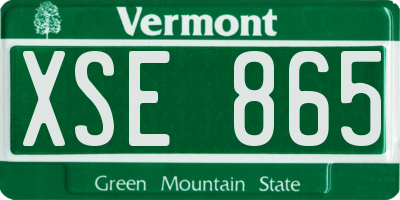 VT license plate XSE865