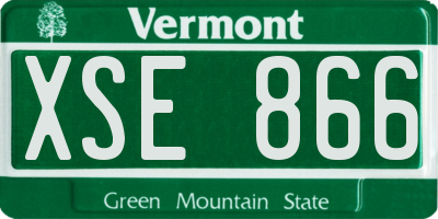 VT license plate XSE866
