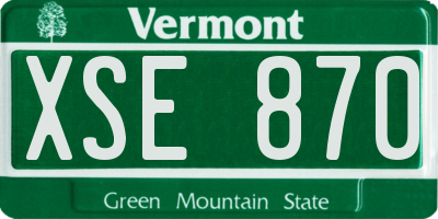 VT license plate XSE870