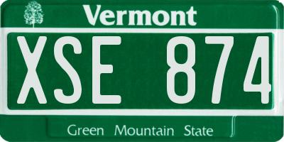 VT license plate XSE874