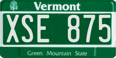 VT license plate XSE875