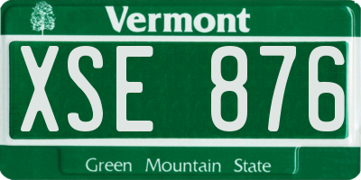 VT license plate XSE876