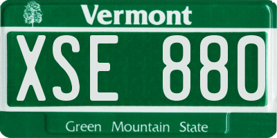 VT license plate XSE880