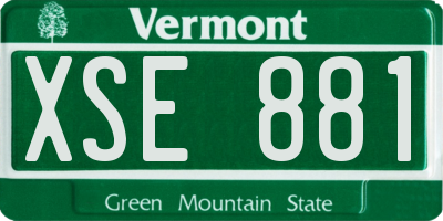 VT license plate XSE881