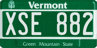 VT license plate XSE882