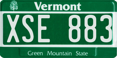 VT license plate XSE883