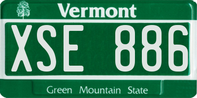 VT license plate XSE886