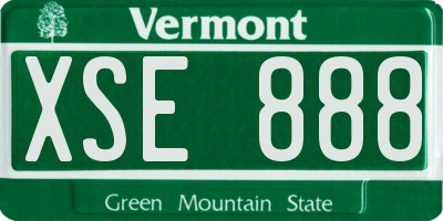VT license plate XSE888