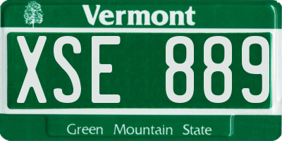 VT license plate XSE889
