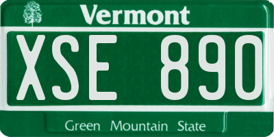 VT license plate XSE890
