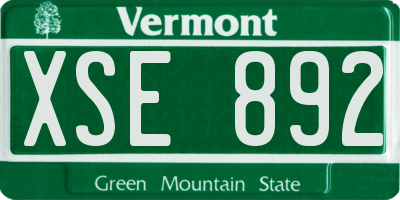 VT license plate XSE892