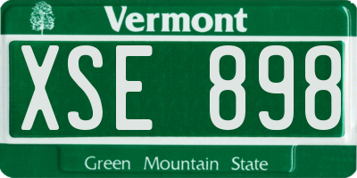 VT license plate XSE898