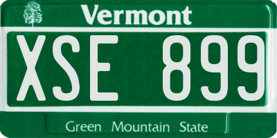 VT license plate XSE899