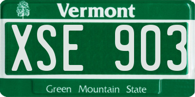 VT license plate XSE903