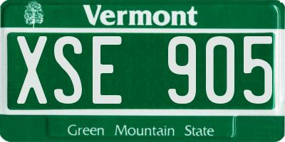 VT license plate XSE905