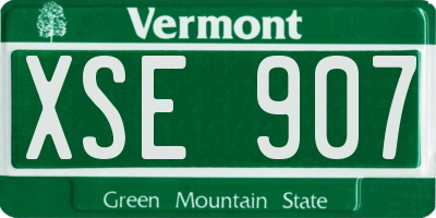 VT license plate XSE907