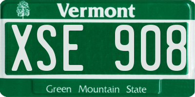 VT license plate XSE908